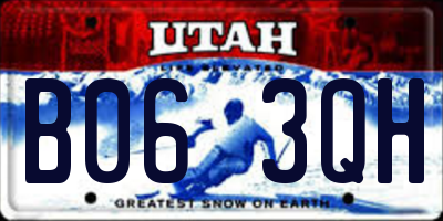 UT license plate B063QH