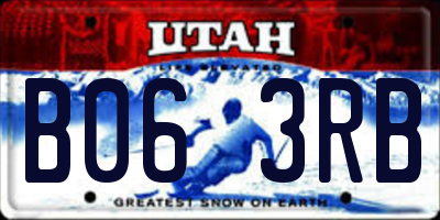 UT license plate B063RB