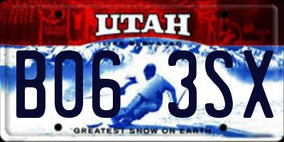 UT license plate B063SX
