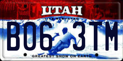 UT license plate B063TM
