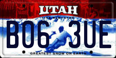 UT license plate B063UE