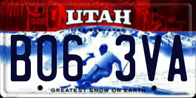 UT license plate B063VA