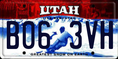 UT license plate B063VH