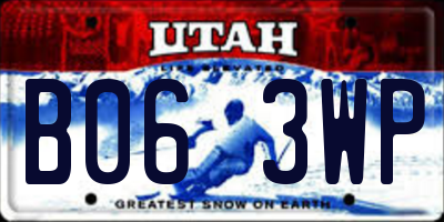 UT license plate B063WP