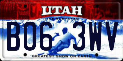 UT license plate B063WV