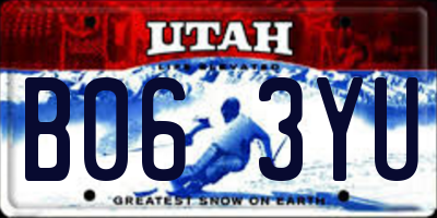 UT license plate B063YU