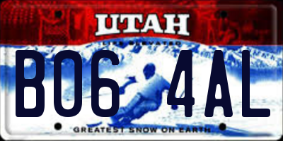 UT license plate B064AL