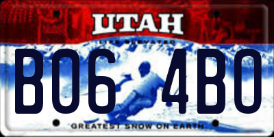 UT license plate B064BO
