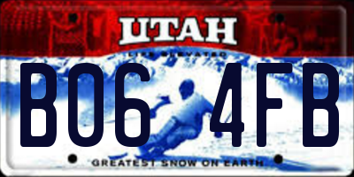 UT license plate B064FB
