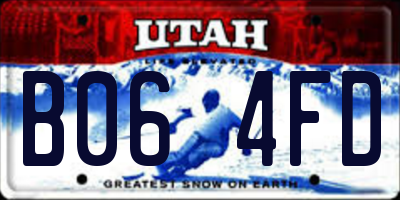 UT license plate B064FD