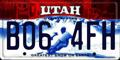 UT license plate B064FH