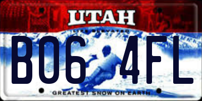 UT license plate B064FL
