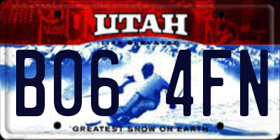 UT license plate B064FN