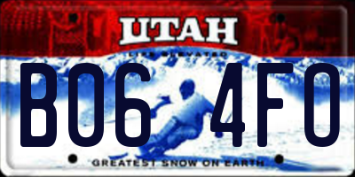 UT license plate B064FO