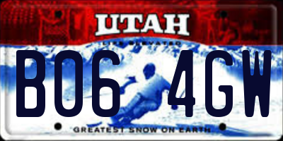 UT license plate B064GW