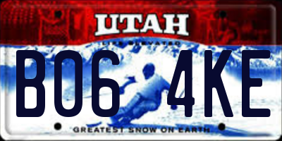 UT license plate B064KE