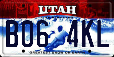 UT license plate B064KL