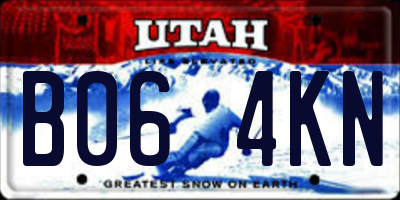 UT license plate B064KN