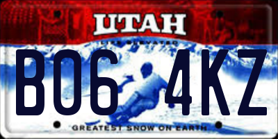 UT license plate B064KZ