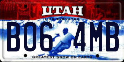 UT license plate B064MB