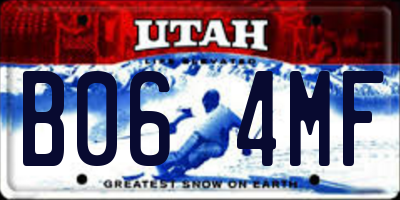 UT license plate B064MF