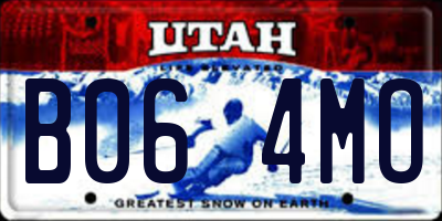 UT license plate B064MO