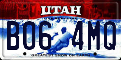 UT license plate B064MQ