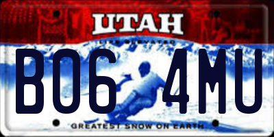 UT license plate B064MU