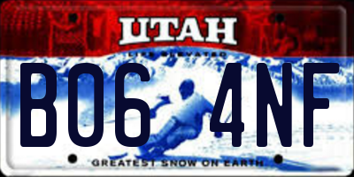 UT license plate B064NF