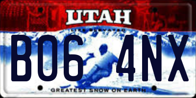 UT license plate B064NX