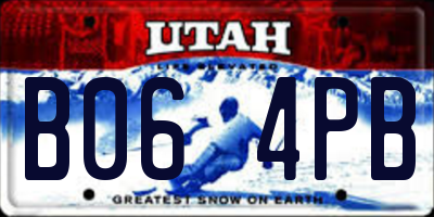 UT license plate B064PB