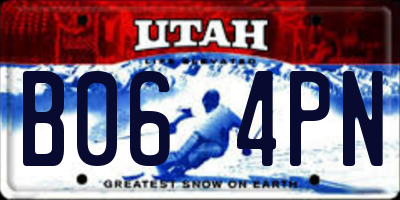 UT license plate B064PN