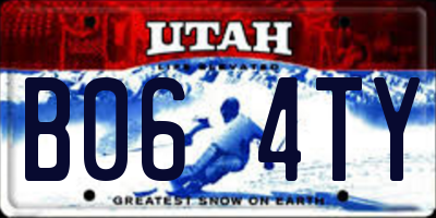 UT license plate B064TY