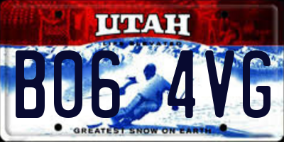 UT license plate B064VG