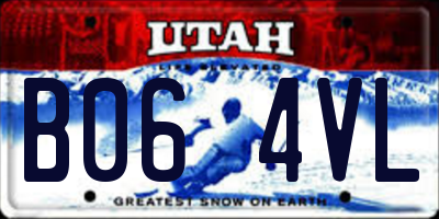 UT license plate B064VL