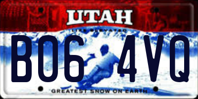 UT license plate B064VQ