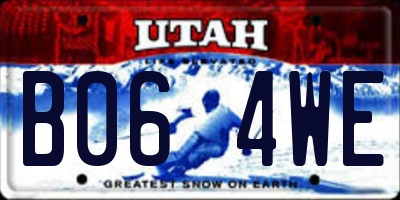 UT license plate B064WE