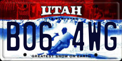 UT license plate B064WG