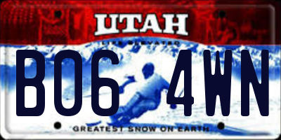 UT license plate B064WN