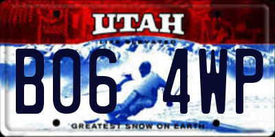 UT license plate B064WP