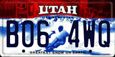 UT license plate B064WQ