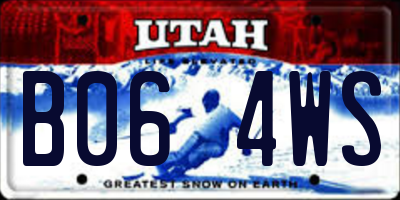 UT license plate B064WS