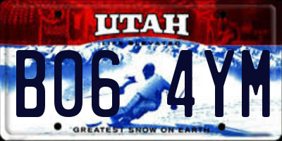 UT license plate B064YM