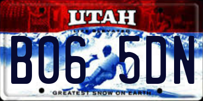 UT license plate B065DN