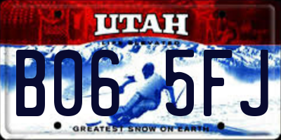 UT license plate B065FJ