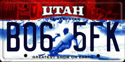 UT license plate B065FK