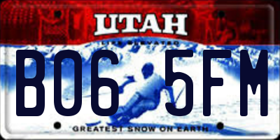 UT license plate B065FM