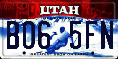 UT license plate B065FN