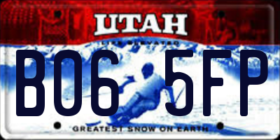 UT license plate B065FP