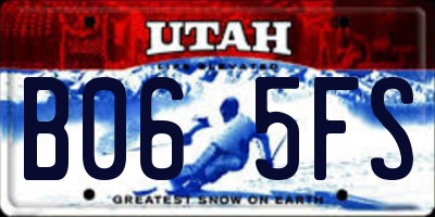 UT license plate B065FS